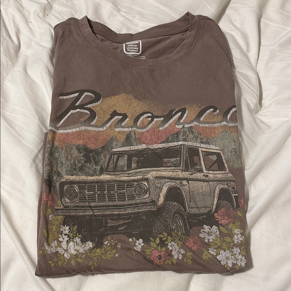 Maurices Brown Graphic Tee with Bronco Design